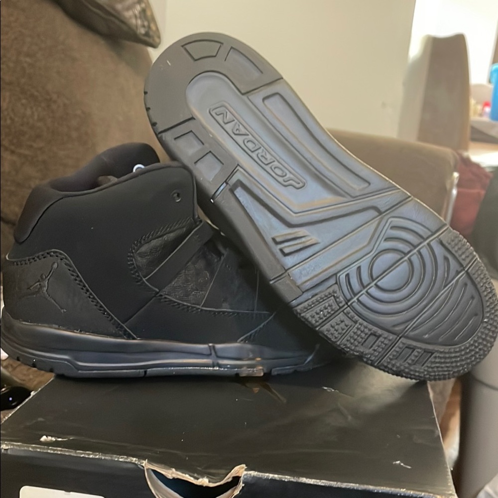 Jordan Black Mid-Top Sneakers Leather Upper